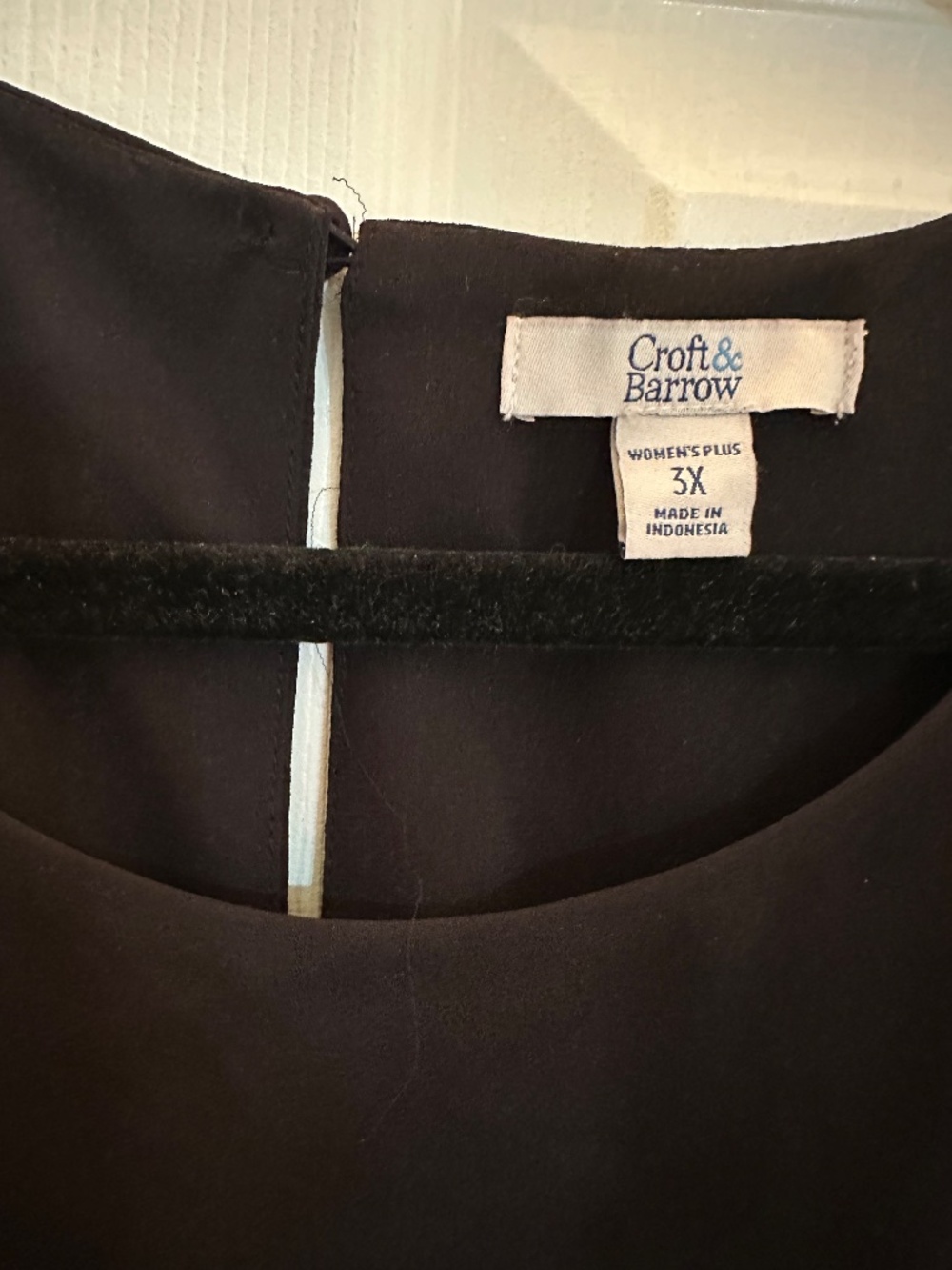 Croft & Barrow 3X Black Pleated Skirt Shift Dress Like New Flattering - Picture 4 of 11